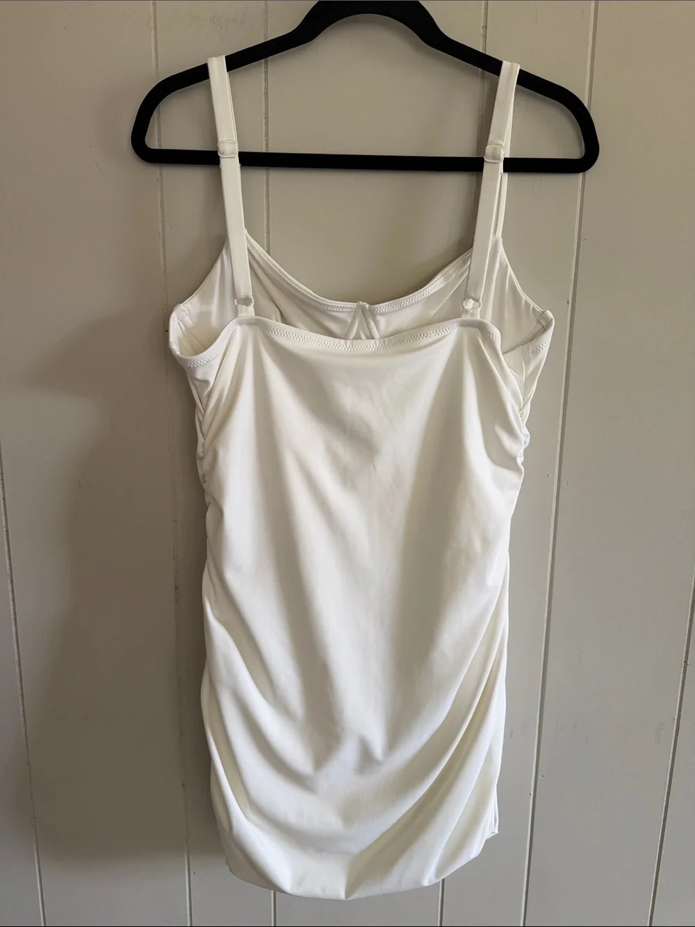 SKIMS Sculpting Swim Ruched One Piece Swimsuit Marble Size XL Cream